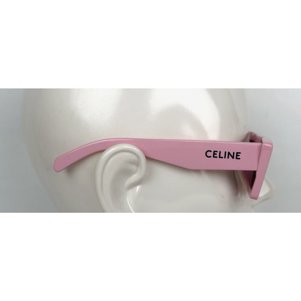 Celine Monochroms Rectangular Sunglasses in Glossy Pink Acetate Frame - Picture 3 of 9